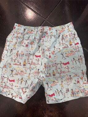 Boardies boys Light Blue Beach-Print Swim Trunks